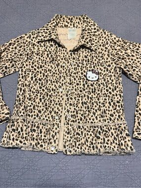 Hello Kitty Leopard Print Jacket – Girls Size 8 🐆🎀